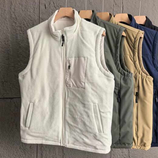 山系户外双面穿摇粒绒立领加厚保暖马甲背心外套 商品图3