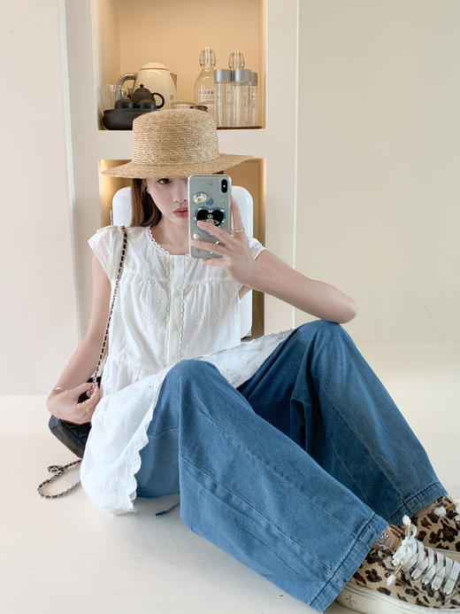 <曾小咸推荐>现货秒杀！最后一波 ！甜美风白色小飞袖A字连衣裙 短款 日常199.99 立减110 秒杀89.99！长款 日常209.99 立减110 秒杀99.99！ 商品图8