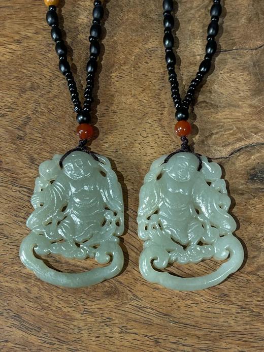 青黄玉镂雕刘海戏金蟾像吊坠一对，顺丰包邮 商品图7