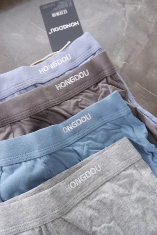 云仓【发4条】 红豆撤耟款， 纯棉系列，秋冬季男士平角裤 商品图4