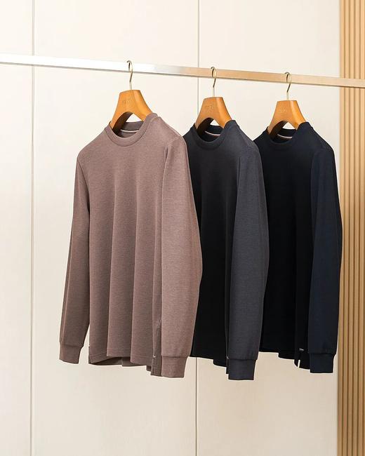 杰尼亚同款男士新款户外羊毛打底衫休闲圆领套头卫衣 商品图0