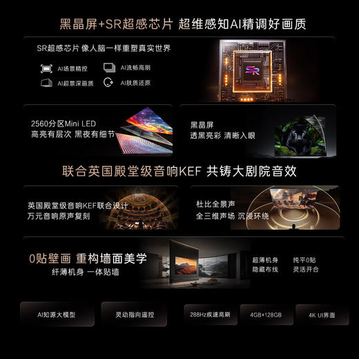 卡萨帝（Casarte）揽光壁画电视K75E8 Pro 75英寸4K超高清纯平0贴壁纸艺术 2560分区MiniLED 灵动指向遥控 国家补贴 商品图1