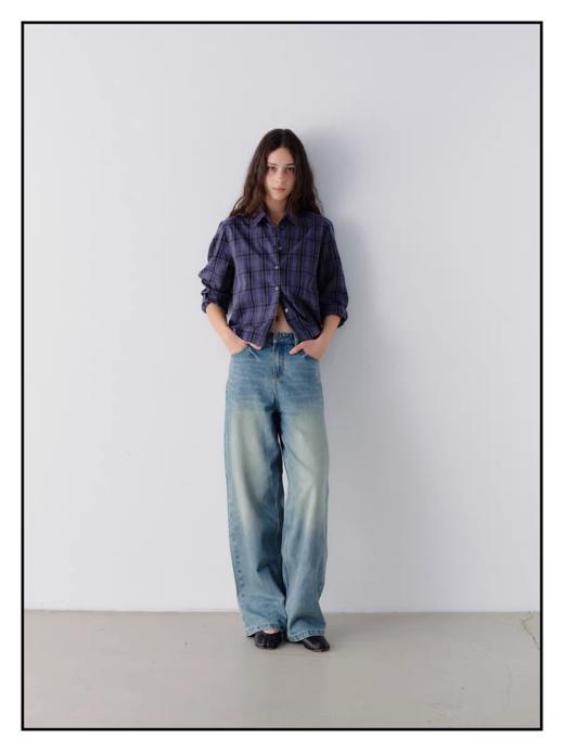 shyshystill/shy202506007/经典做旧水洗复古感休闲直筒长裤 商品图3