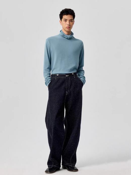 Simple Project/K252400/原色棉结点弧形牛仔裤 商品图1