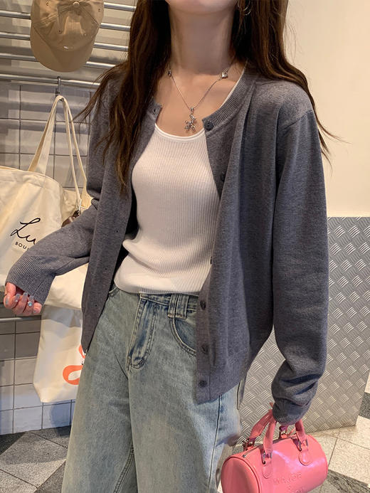 【针织开衫外套】秋装女款新款外搭感初秋毛衣 宽松长袖时尚上衣 商品图0