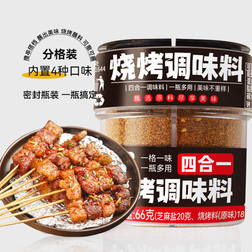 吉得利 四合一烧烤料组合（孜然粉13g+芝麻盐20g+烧烤料原味18g+烧烤料香辣味15g)66g*3罐—rxs 商品图1