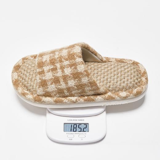 男、女丨简约格子居家情侣拖鞋男女亚麻拖鞋室内鞋子男鞋女鞋【WG25655】 商品图5