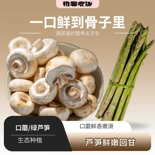 限时优惠‼️极客绿芦笋、口蘑 | 来自于芦笋之乡，绿芦笋，特别适合宝宝和健身人士； 慢生慢长口蘑、鲜香滑嫩、肉质紧实 ⭐️顺丰快递 商品图0