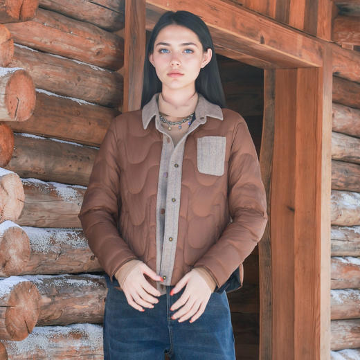 谜底两面穿短款羽绒服2025秋新款复古百搭翻领轻薄羽绒257MY8805 商品图2