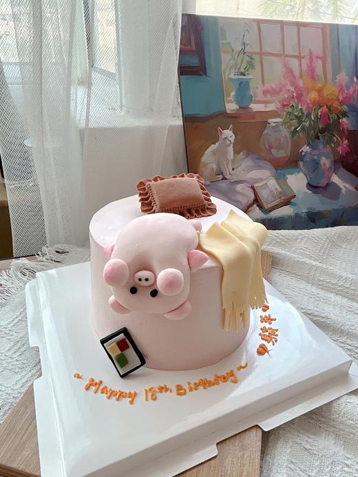 不卷了~躺平小猪猪小动物卡通蛋糕-低糖处理无添加 商品图0