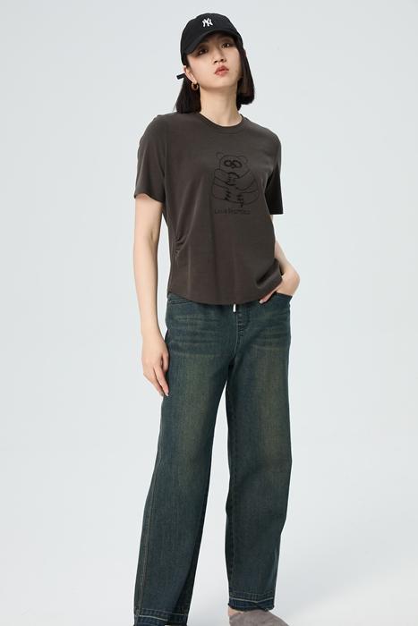 水淼爆款新款百搭卡通休闲短袖针织衫1249 商品图4