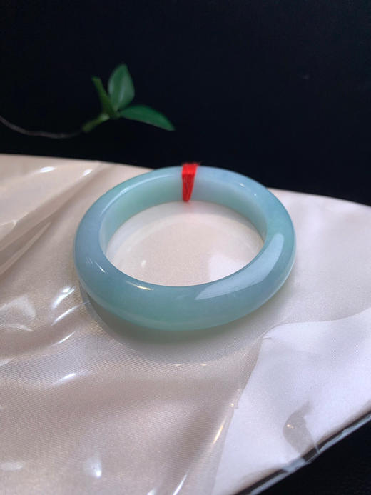 620723，54.4 春带彩手镯，12.5-9.8mm，烟雨入春俏，春彩极出挑。满圈绿，淡淡的紫，上手惊艳高贵 商品图4