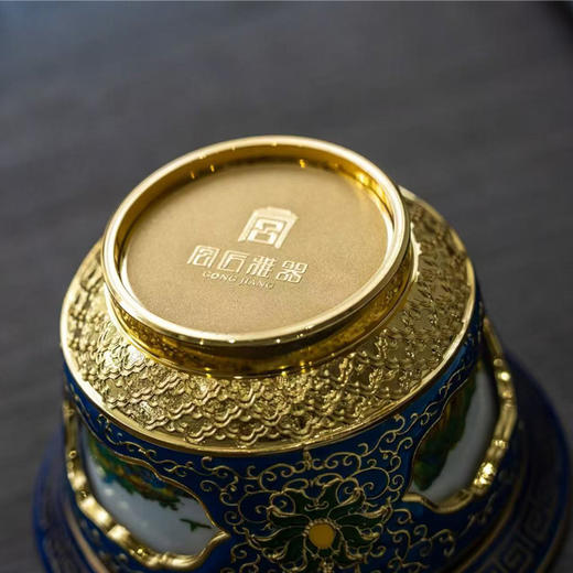 宫匠雅器 千里江山图转心盖碗 礼盒装 商品图3