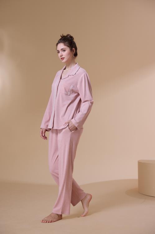 【第二件 0 元｜ 满2件 5 折】【秀黛】女翻领长袖套装女士睡衣家居服S3551020T【门店同款】 商品图7