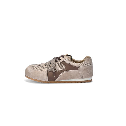 经典鲨2025秋专柜新品猪皮革网面透气平底系带休闲德训鞋女KW316-537071 商品图5