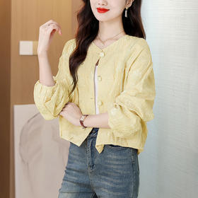 KQL E49M808重工别致提花轻国风绣花亮片宽松外套