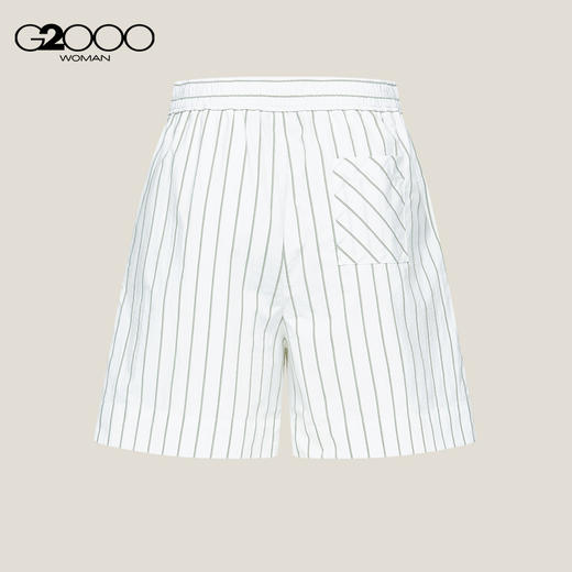 G2000女装FW25商场新款【全棉】舒适亲肤百搭条纹休闲短裤53263300 商品图1