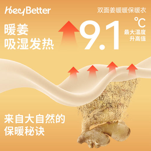 【HeyBetter】双面姜暖暖保暖内衣 采用双面设计，一面平纹保暖，一面蜂窝排汗，适合秋冬穿着。具备吸湿发热功能，5A级抑菌标准，有效减少异味。 商品图4