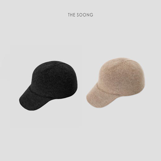 THESOONG|阿拉善赤峰羊绒 细支高密弹力丝针织鸭舌帽HWMZ7845 商品图0