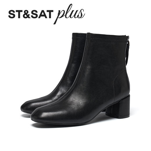 星期六时尚休闲百搭款粗跟短靴SSD4116569 商品图6