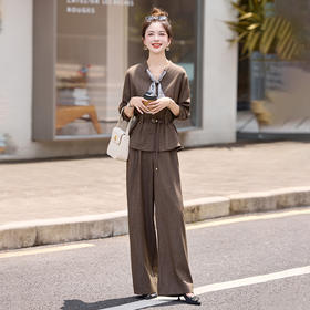 SNX3172韩版拼接钉珠设计感小香风套装女2025年秋季上新短裙两件套名媛风