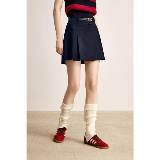 【商场同款】诗凡黎A字半身裙2024冬新款百褶短裙女3FA141461R 商品图2