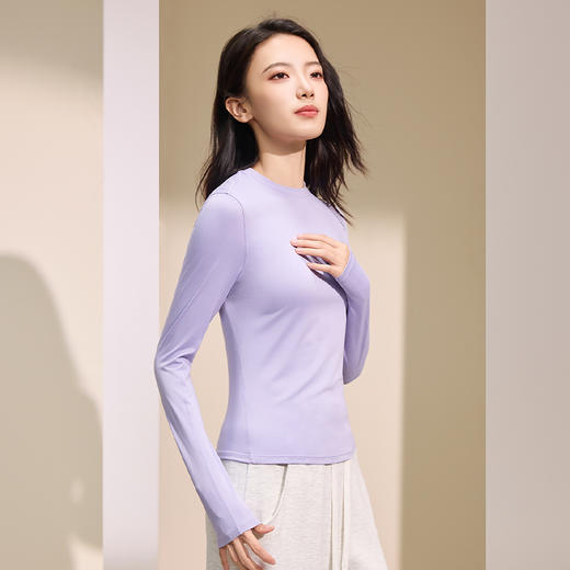 【润肤红石榴】爱帝女式超柔磨毛小圆领打底衫 商品图9