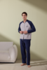 【第二件 0 元｜ 满2件 5 折】【秀黛】男款/女款撞色开衫套装男士/女士春秋长袖睡衣家居服S3550019TS3551022T【门店同款】 商品缩略图12