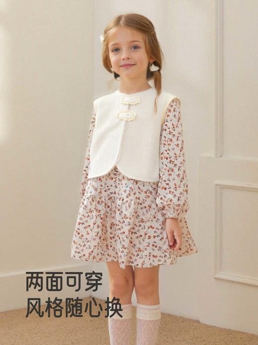 英氏女童针织马甲外穿背心春秋加厚洋气加绒甜美开衫YRWHJ4R037A 商品图3