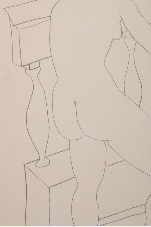 独角鹿西洋古董西班牙艺术巨匠毕加索签名创作出品纸本铅笔版画 商品图5