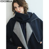 COCOBELLA新款两面穿手工羊毛大衣围巾套装毛呢外套WL3221-2 商品缩略图0