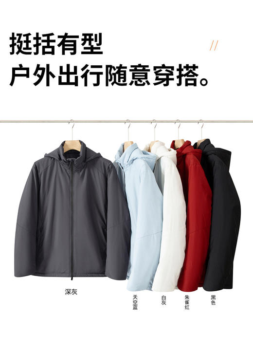 上身轻盈无感 防风防水锁温保暖连帽男女款棉衣防刮耐磨情侣款轻量化棉服BSF8288 商品图1