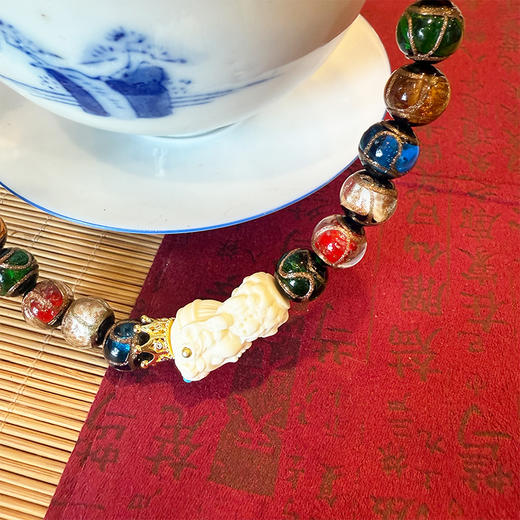 【正版南京栖霞寺X千年珠宝】香灰琉璃守护手串 商品图1