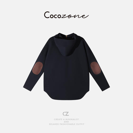 COCO ZONE 刘一一“苍蓝卫衣”补丁工装风复古卫衣 CD1A1490 商品图1