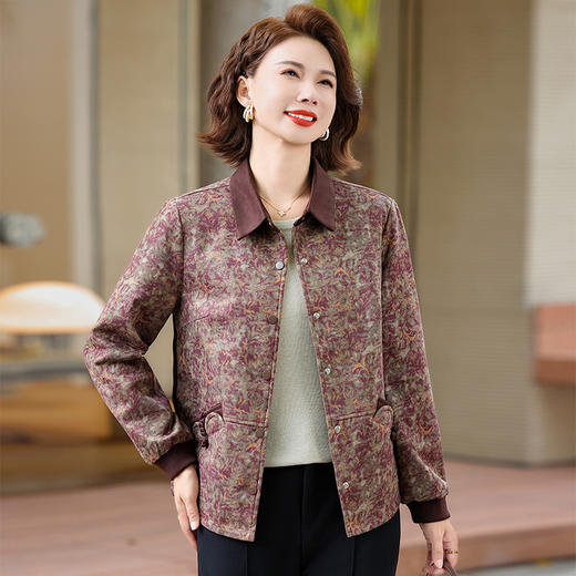 FW 8872妈妈装外套洋气时尚休闲翻领薄款外套 商品图2