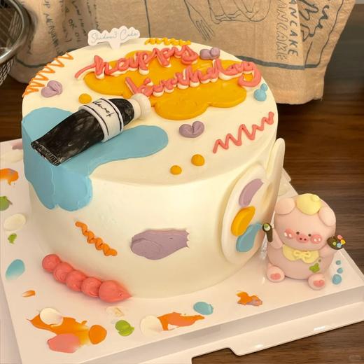 小画家颜料画笔小动物卡通蛋糕-低糖处理无添加 商品图0