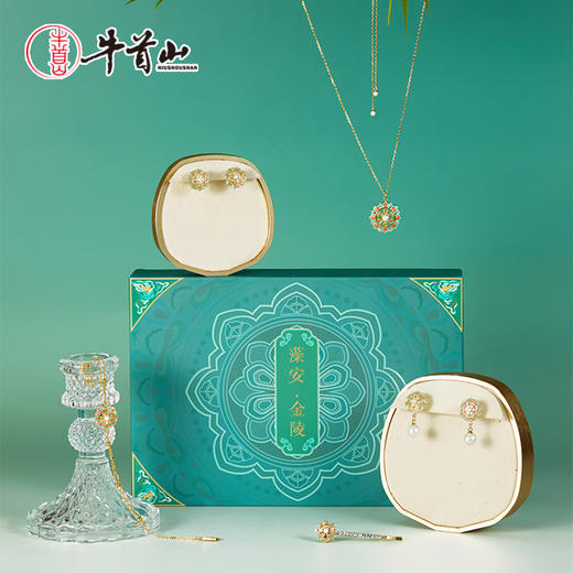 牛首山文创金奖藻安金陵首饰礼盒敦煌风项链手链精致五件套南京伴手礼 商品图0