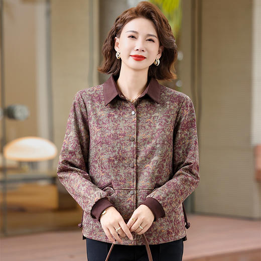 FW 8872妈妈装外套洋气时尚休闲翻领薄款外套 商品图0