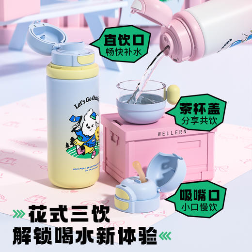 【儿童水杯丨眯眯熊儿童保温杯合集 】316L不锈钢内胆，保温保冷，四季可用，密封防漏倒置不泼洒，还抗摔，一键即开，轻盈不费力，出行轻松，多色多款随心选，各种场景都适用~ 商品图7