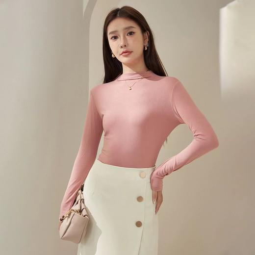 【百搭保暖❗️八色面膜打底衫】舒适简约，修身显瘦，搭配毛衣、衬衫、外套都超好看！女秋季长袖薄外穿半高领打底上衣 商品图3