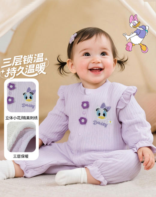 迪士尼25款冬季女童前开连体衣 商品图0