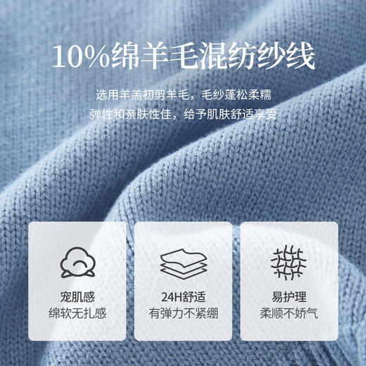 【09/10新品】熙世界32支羊毛双拉链翻领针织开衫女设计感秋装撞色短款毛衣外套 商品图2