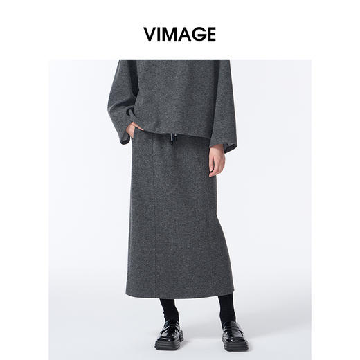 VIMAGE纬漫纪灰色运动休闲套裙半身裙V2406111 商品图3