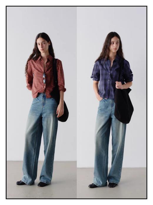 shyshystill/shy202506042/“紫西梅”双色格子衬衫 商品图0