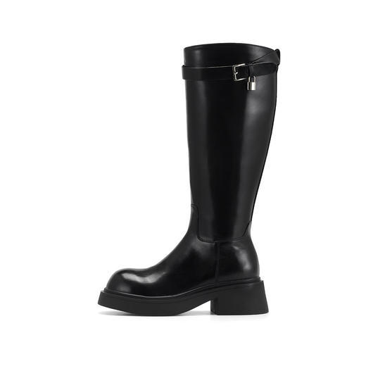 westory2024秋冬新款时尚百搭高筒靴真皮厚底骑士靴女W24DQ84171 商品图1