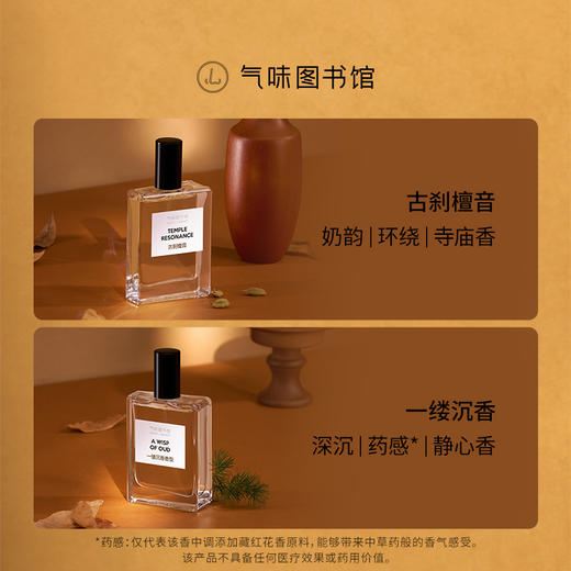 【木质香调合集】气味图书馆古刹檀音/一缕沉香/谁说菩提本无树/日落雪松/阳光晒过的被子50ml 商品图2