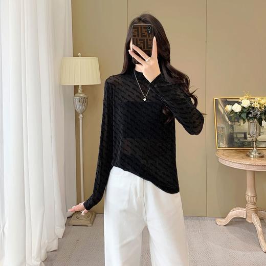 【169元2件】女士植绒蕾丝百搭小衫T恤女士衣服服装【FF25807】 商品图3