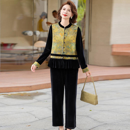 FW 2573新中式中老年妈妈外套时尚洋气国风三件套 商品图0