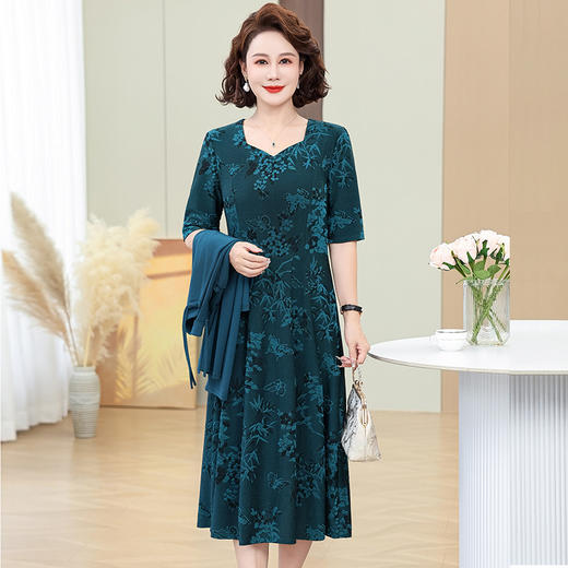 FW 6160妈妈装连衣裙套装气质优雅两件套 商品图2