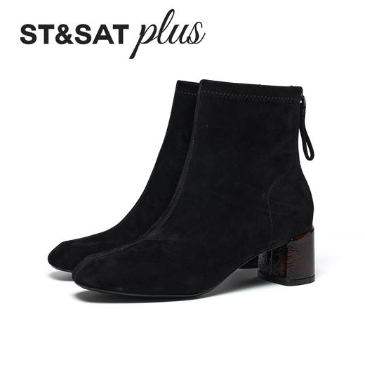 星期六时尚休闲百搭款粗跟短靴SSD4116569 商品图8